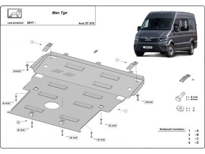 Oceľový kryt motora Man TGE (2021-2026) 2