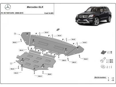 Oceľový kryt motora Mercedes GLK X204 (2008-2015)