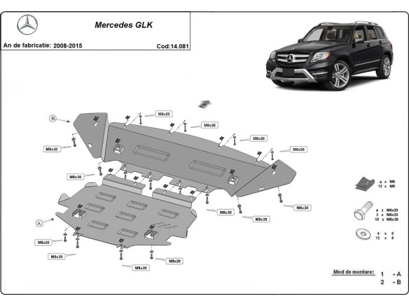 Oceľový kryt motora Mercedes GLK X204 (2008-2015)