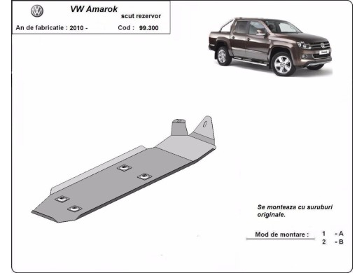 Oceľový kryt palivovej nádrže Volkswagen Amarok (2010-2026)