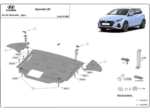Oceľový kryt motora Hyundai i20 (2021-2026)