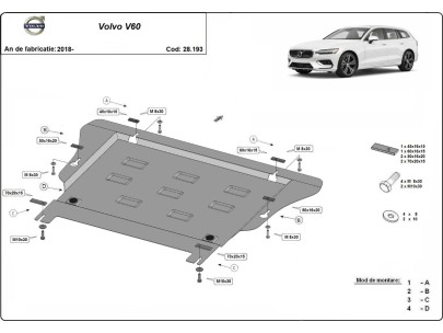 Oceľový kryt motora Volvo V60 (2018-2025) 2