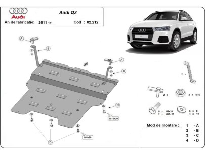 Oceľový kryt motora Audi Q3 (2011-2018) 2