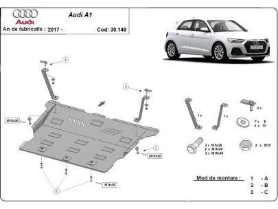 Oceľový kryt motora Audi A1 (2017-2026) 2