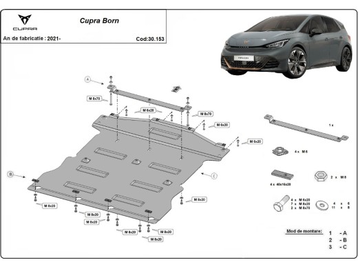 Oceľový kryt motora Cupra Born (2021-2025)Cupra Born