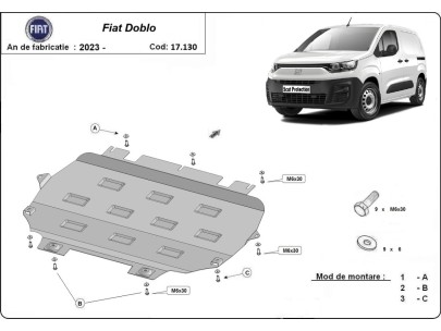 Oceľový kryt motora Fiat Doblo (2023-2025) 2