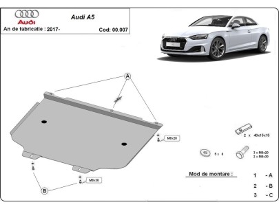 Oceľový kryt prevodovky Audi A5 (2017-2025) 2