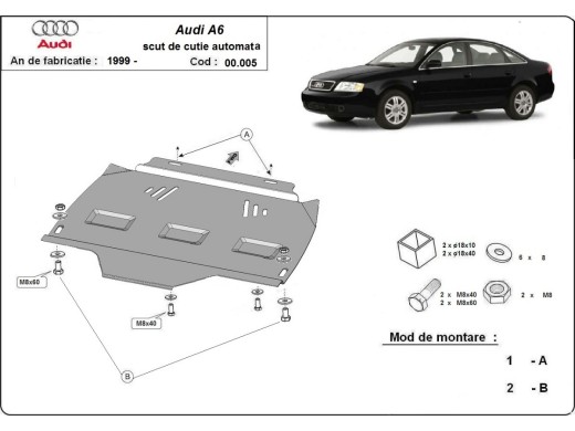Oceľový kryt prevodovky automat Audi A6 (1997-2004)Audi A6