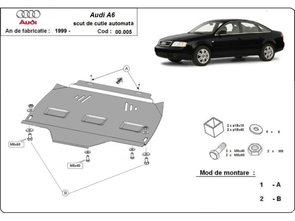 Oceľový kryt prevodovky automat Audi A6 (1997-2004)Audi A6