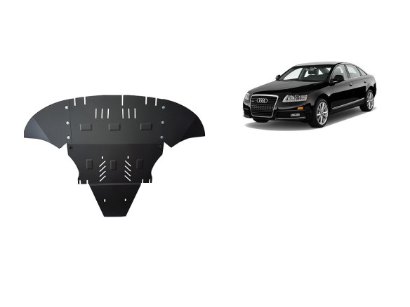 Oceľový kryt motora Audi A6 s bočnými klapkami (2004-2011)Audi A6