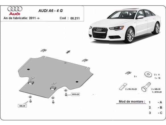 Oceľový kryt prevodovky Audi A6 (2011-2018)Audi A6