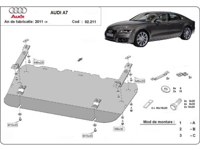 Oceľový kryt motora Audi A7 (2011-2018) 2