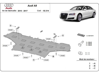 Oceľový kryt motora Audi A8 (2010-2017) 2