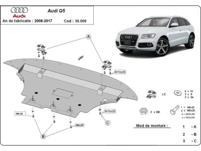Oceľový kryt motora Audi Q5 (2008-2017) 2