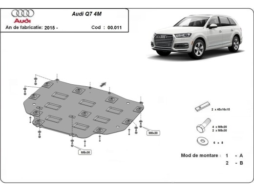 Oceľový kryt prevodovky Audi Q7 (2015-2025)Audi Q7