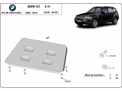Oceľový kryt motora BMW X3 (2003-2010) 2