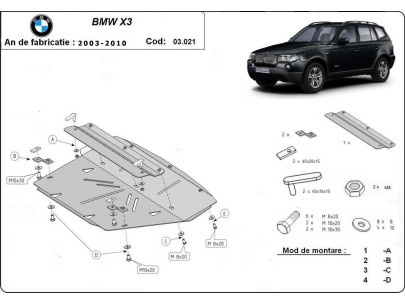 Oceľový kryt chladiča BMW X3 (2003-2010) 2