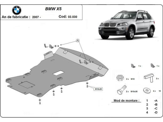 Oceľový kryt motora BMW X5 (2007-2013)BMW X5
