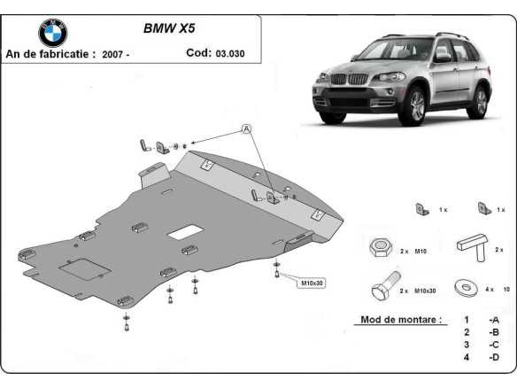 Oceľový kryt motora BMW X5 (2007-2013)BMW X5