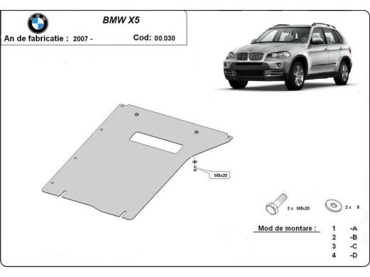 Oceľový kryt prevodovky BMW X5 (2007-2013)BMW X5