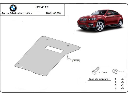 Oceľový kryt prevodovky BMW X6 (2007-2014)BMW X6