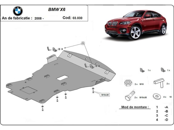 Oceľový kryt motora BMW X6 (2007-2014)BMW X6