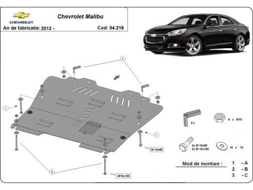 Oceľový kryt motora Chevrolet Malibu (2013-2015)Chevrolet Malibu
