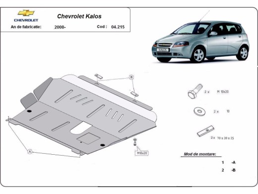 Oceľový kryt motora Chevrolet Kalos (2008-2011)Chevrolet Kalos