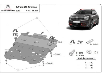 Oceľový kryt motora Citroen C5 Aircross (2017-2026) 2