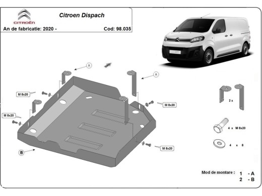 Oceľový kryt AdBlue Citroen Dispatch (2020-2026)