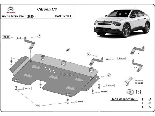 Oceľový kryt motora Citroen C4 (2020-2026)