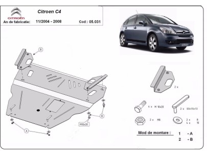 Oceľový kryt motora Citroen C4 (2004-2008) 2