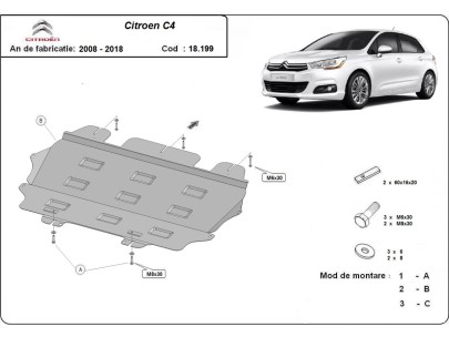 Oceľový kryt motora Citroen C4 (2008-2013) 2