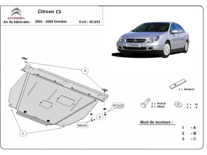 Oceľový kryt motora Citroen C5 (2001-2004) 2