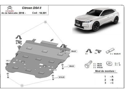 Oceľový kryt motora Citroen DS4 II (2021-2026) 2