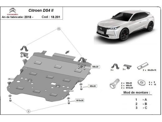 Oceľový kryt motora Citroen DS4 II (2021-2026)