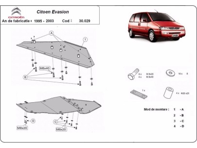 Oceľový kryt motora Citroen Evasion (1995-2003) 2