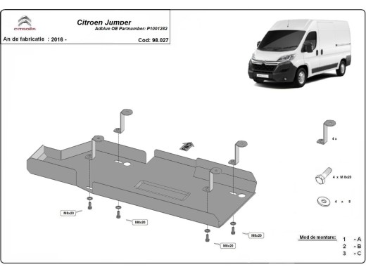Oceľový kryt AdBlue Citroen Jumper (2016-2026)