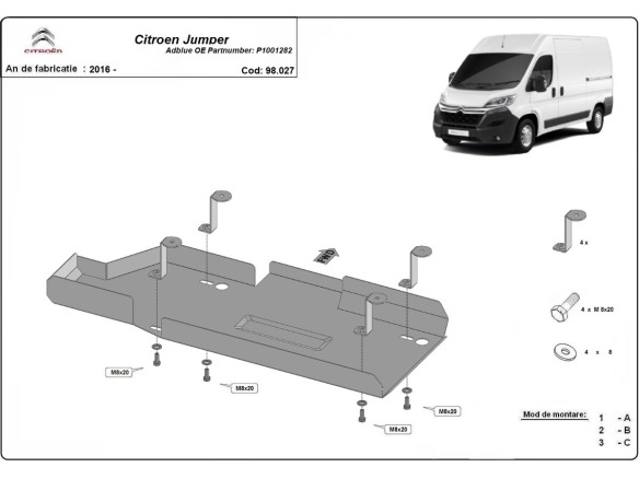 Oceľový kryt AdBlue Citroen Jumper (2016-2026)
