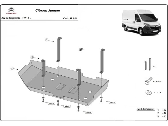 Oceľový kryt AdBlue Citroen Jumper (2016-2026)