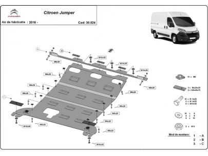Oceľový kryt motora Citroen Jumper (2016-2025) 2