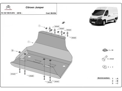 Oceľový kryt palivovej nádrže Citroen Jumper (2016-2026) 2