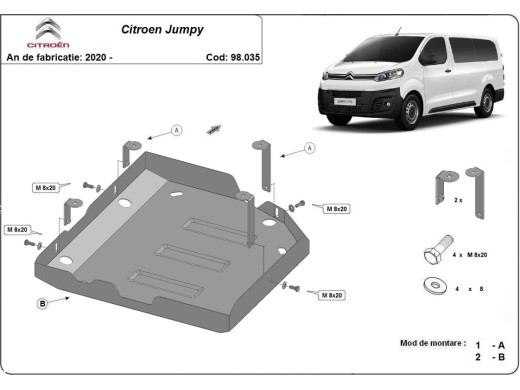 Oceľový kryt AdBlue Citroen Jumpy (2020-2025)Citroen Jumpy