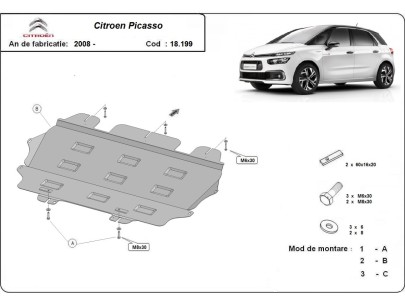 Oceľový kryt motora Citroen C4 Picasso (2008-2013) 2