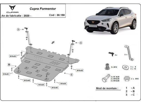 Oceľový kryt motora Cupra Formentor (2020-2025)Cupra Formentor