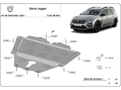 Oceľový kryt motora Dacia Jogger (2021-2026) 2