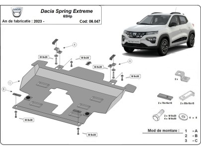 Oceľový kryt motora Dacia Spring Extreme (2023-2026) 2