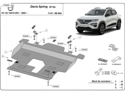 Oceľový kryt motora Dacia Spring (2021-2026) 2