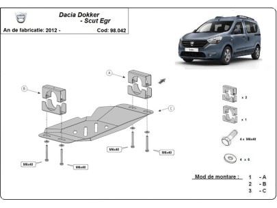 Oceľový kryt systému Start-Go EGR Dacia Dokker (2012-2025) 2