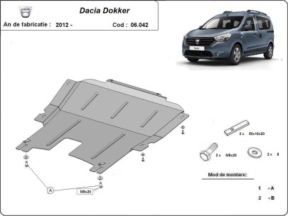 Oceľový kryt motora Dacia Dokker (2012-2026) 2